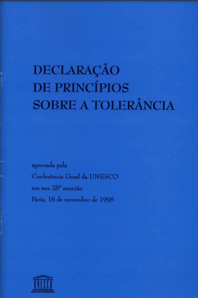 Capa da Declaração de Princípios sobre a Tolerância